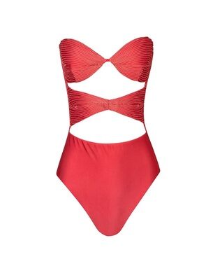 Baobab Collection Strapless Cutout Sol One-Piece Swimsuit (Grapefuit)